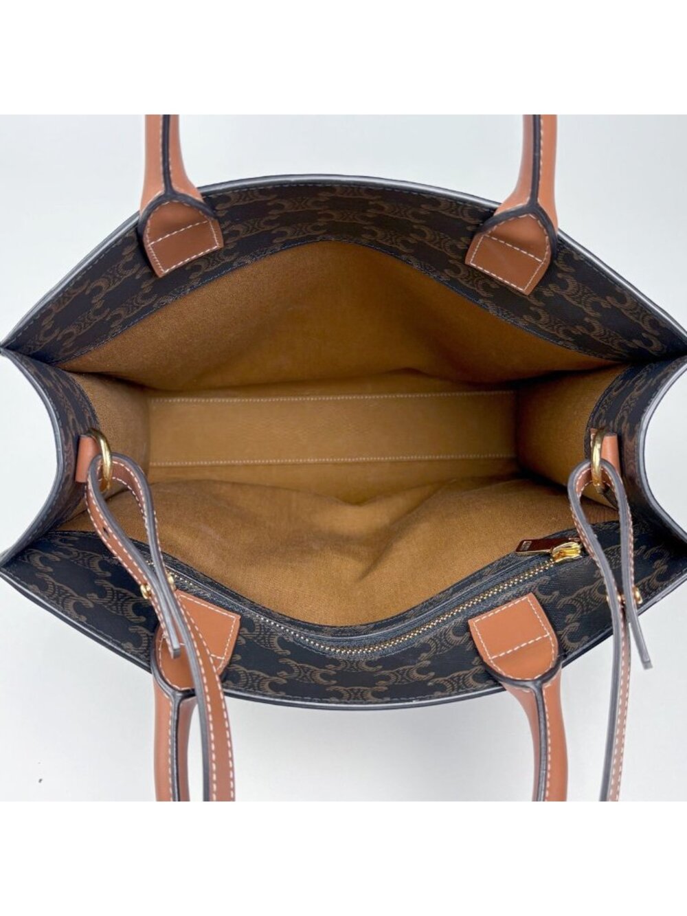 Celine Small Vertical Cover 2-Way Triomphe Tote Black Brown - Picture 10 of 10